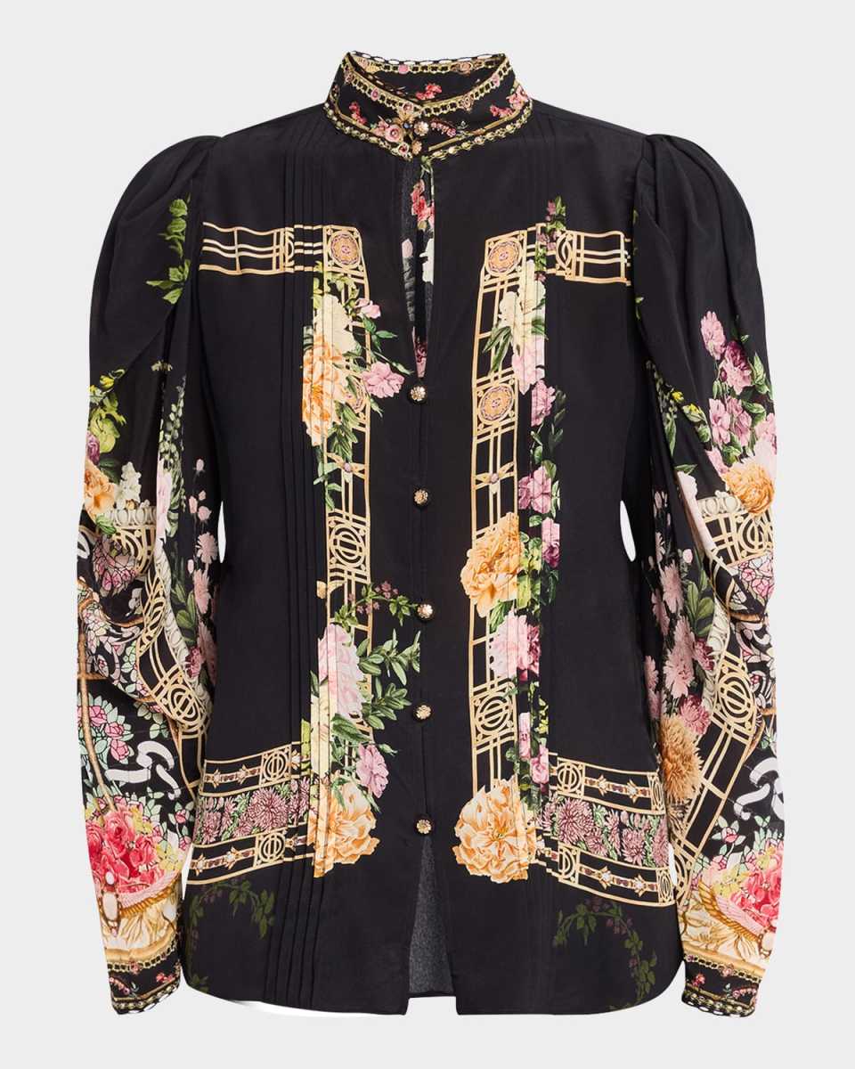 Adorned In Alexandria Blouse with Draped Sleeves